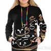 Herenhoodies heren sweatshirt voor vrouwen grappige Arabische kalligrafie - willekeurige vorm #a004-2 print casual hoodie streatwear