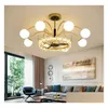 Chandeliers Led Golden Luxury Living Room Chandelier Lighting Nordic Modern Minimalist Bedroom Dining Glass Crystal Drop Delivery Li Dhdde