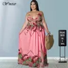 Sukienki plus size kobiety letnie ubranie Seksowne luźne bez rękawów sukienka z druku