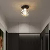 Lights K9 Crystal Ceiling Lamp for Corridor Aisle Hallway Entrance LED Indoor Lighting Black Gold Bedside Hanging Light 0209