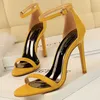 BIGTREE SUMMER SUEDE HOLLOW High Stiletto Fashion Sandles Women Heels Heels Ladies Shoes Women's Sandals T230208 67579 'S