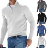 Heren Truien Heren Kwart-Zip Dikker Trui Pullover Lange mouw Casual Losse Sweatshirts Warm Effen Kleur Top Mannelijke Kleding