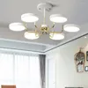 Chandeliers LukLoy Modern Chandelier Iron Lamp Body Acrylic Lampshade Bedroom Suspension Nordic Style Living Room Decoration Lights