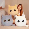 40x45cm Kawaii Round Cat Plush Toys محشوة حيوان أبيض أسود Cat Doll Soft Pluche الوسادة