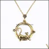 Pendentif Colliers Médaillon Collier Vintage Rétro Gem Chaîne Beautifly Collier Collier Loupe Cabochon Drop Delivery Bijoux Pe Dh6Ig