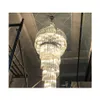 Chandeliers Villa Chandelier Duplex Budynek kryształowy lampa po nowoczesnym lekkim luksusowym schodom długie powietrze na wiosenny sklep z podłogą kropla dostarcza DHP9F