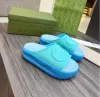 2023Slipper Роскошные дизайнерские сандалии Lady Slides Платформа на танкетке Радужные летние тапочки для женщин Мужчины Женские бренды Dearfoam Rubber Beach розовый черный