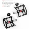 Bike Pedals ROCKBROS MTB Mountain Bicycle Pedals Waterproof Ultralight Aluminium Alloy Bike Pedals Flat 4 Bearings Bicicleta Cycling Pedals 0208