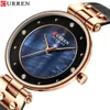 CURREN femmes montres haut bracelet en cuir montre-bracelet pour femmes horloge bleue élégant Quartz dames watch12466