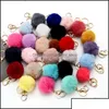 Portachiavi Cordini Lovely Womens Pom Poms Faux Rex Rabbit Fur 8Cm Ball Portachiavi Ragazza Borsa Hang Car Ring Pendant Drop D Dhseller20 Dhqyc