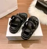 Womens Black Casual Shoes Sandal Fashion Brand Designer Shoe Women's Flat Bottom Letter Embroidery Sandals 2023 Summer Comfort Women Sandal