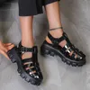 En comfortabele vrouwen ademende zomer nieuwe designer teen dikke bodem waterdicht platform Roman sandalen Womes t ummer andals