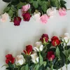 Dekorativa blommor kransar 5 pinnar konstgjorda långa grenar rose hem möbler mjuk trädgård dekoration tillbehör bröllop falska blommor dec