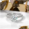 Solitaire ring Groothandel Sterling Sier Cubic Zirconia CZ Diamond jubileum Bruiloftbetrokkenheid voor vrouwenringen DHO3O