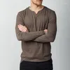 Men's T Shirts 2023 Europe And Small V-neck Men's Stretch Slim Long Sleeve T-shirt Solid Color Backing Shirt