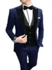 Trajes para hombres 2023 Traje para hombres 3 piezas Casual Slim Fit Negro Muesca Solapa Hombre Esmoquin para traje de fiesta de boda (Blazer Chaleco Pantalones)