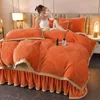 Bedding Sets 4pcs Winter Thick Fleece Duvet Cover Super Soft Warm Quilt Home Decor Sofa Bed Comforter Bedspread Bedclothes