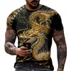 T-shirts pour hommes été Hipster hommes t-shirt tatouage Dragon 3D imprimé Harajuku à manches courtes t-shirts unisexe décontracté hauts 230209