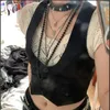 Women s Tanks Camis 90s 00s Vintage Racerback Vest Punk Style Corsetier Dressy Waistcoat Tuxedo Suit Steampunk Jacquard Jacket 230208