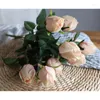 Decorative Flowers 1pc Rose Artificial Silk Bouquet With Leaves Wedding Party Decoration Fake Home El Display