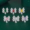 Bröllopsringar Uilz Multicolor Butterfly Open High Quality Zircon Crystal For Women Jewelry Justerable Engagement Party Ring