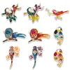 New Women Fashion Rhinestone Enamel Bird Brooch Cute Flying Animal Brooch Scarf Buckle Dress Coat Lapel Pins Gift