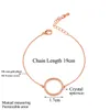 Länkkedja Sinleery Fashion Paled Tiny Crystal Circle Round Armband för kvinnor Rose Gold Silver Color Link Chain Armband ZD1 SSK G230208