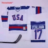 1980 TEAM USA US Miracle On Ice Hockey Olympic Jersey 21 Eruzione 30 Craic 17 O'callahan