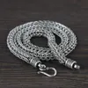 Kedjor Verklig solid 925 Pure Silver Fashion Halsband för män Vatten Ripple Thai's Hook Chain Jewelrychains