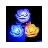 Night Lights Simation Rose Lamp Never Fade Flower Shape Led Light Perfect Romantic Lover Gift Christmas Decoration Drop Delivery Lig Dhkd3