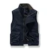 Hommes gilets automne militaire gilet hommes col montant mode côté Bottons épais chaud polaire hommes gilets veste sans manches grande taille 4XL 230209