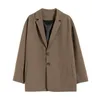 Mens Suits Blazers Brown Black Blazer Men Fashion Society Dress Jacket Korean Loose Casual Suit Office Formal S2XL 230209
