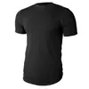 Herr t shirts sommar mode casual smal elastisk bomull solid kort ärm män manlig passform tee bodybuilding fitness kläder