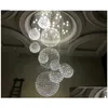 Ljuskronor modern K9 Crystal Chandelier f￶r trappa 11 st stor kula led lamp spiral design vardagsrum belysning fixturer sl￤pp de dhhnt