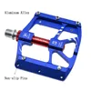 Bike Pedals Aluminum alloy Bicycle Pedals Folding Mountain Bike Pedals Lightweight 341g Titanium / Blue / Red / Black 3 Sealed Bearing Pedal 0208
