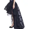 Skirts Gothic Steampunk Maxi Tulle Lace Floor Train Skirt Hip Hop Floral High Low Outfit Show Dance Mesh For Women Plus SizeSkirts