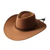 Berets Men's Cool Sun Hat Solid Color Western Cowboy Plain Peaked Cap Large Rope Knight