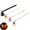 Candle Wick Trimmer rostfritt stål Snuffers 17cm Rose Gold Scissors Oil Lamp Trim Cutter Snuffer Tool Hook Clipper Cover BB0209