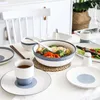 Servis uppsättningar soppa skål japansk maträtt set hushåll kreativ personlig keramisk nudel liten färsk bordsartikel enkel platta ris