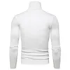 Camisolas Masculinas Casual Slim Fit Básicas Camisolas de Malha Gola Alta Pulôver Masculino Duplo Outono Inverno Tops