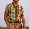 Männer Casual Hemden Gestreifte Männer Sommer Hemd Weiß Drucken Stricken Baumwolle Kurzarm Tops Täglichen Chic Luxus Für Männliche kleidung