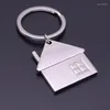 Party Favor Creative Zinc Alloy House Shaped Keychains Metal Cottage Keyrings Family Key Chain Wedding Gift LX2851
