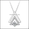 Pendant Necklaces Geometry Triangle Necklace For Men Male Modern Trendy Geometric Stacking Streetwear Sier Drop Delivery Jewelry Pend Dhhnv