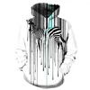 Heren Hoodies 2023 Winter Fashion Hip Hop Men/Women's Pullovers 3D Digital Print Creative Zebra Hapleed Losse Sleeve losse polyester