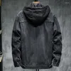 Men's Jackets Thicker Winter Black Hooded Denim Jacket Outerwear Warm Men Lining Plus Cotton Thick Cowboy Coat Large Size 5XL