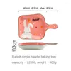 Piatti Coreani Ins Simpatico piatto da mano per bambini Cartone animato Animale Cottura Creativa Rete rossa Stoviglie in ceramica Casa Cuore Cena