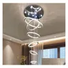 Kroonluchters grote luxe kristallen led kroonluchter verlichting armatuur 5 ringen cirkel hanger hangende lamp trap hall dimmen lustres drop dh5z1