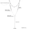 Chaînes Double couche longue chaîne collier pour femmes petit coeur breloques tour de cou en acier inoxydable à la mode bijoux fête 2023