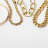 Chaîne à maillons 2022 Mode Nouveau Style Ensemble de bijoux pour femmes Creative Twist Sequin Bracelet en or cubain pour la fête des femmes Cadeau d'anniversaire Bijoux G230208