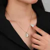 Kedjor S925 Sterling Silver Agate Letters A - Z Inledande halsband Pendente Stacking Chain for Women Elegant Fine Jewelry Gift 2023